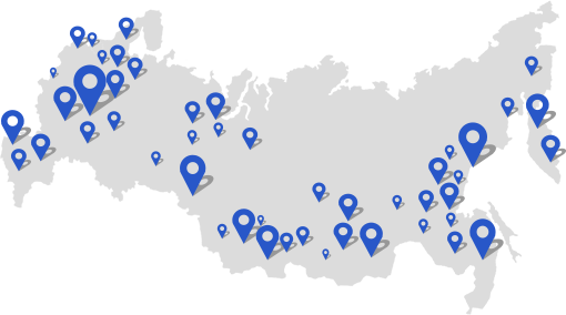 Поставки по всей России. Сеть по всей России. Карта России точками. Карта доставки. Доставка любую точку